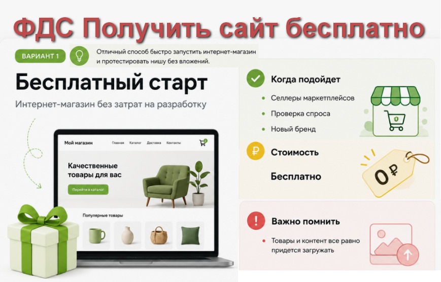 ФДС Получить сайт бесплатно реально Старт бесплатно